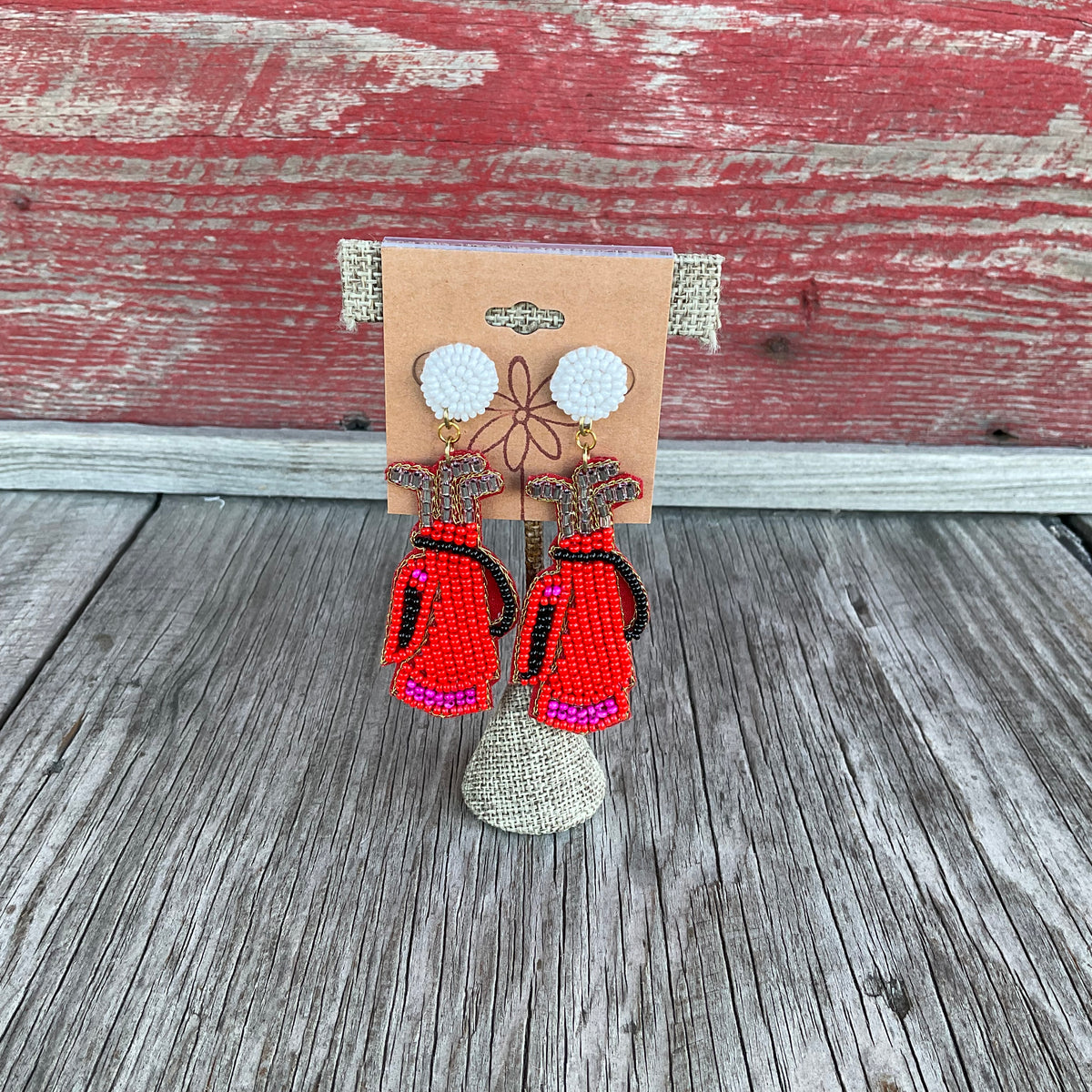 Golf bag earrings Potter Country Store