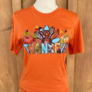Thankful Turkey Orange tshirt