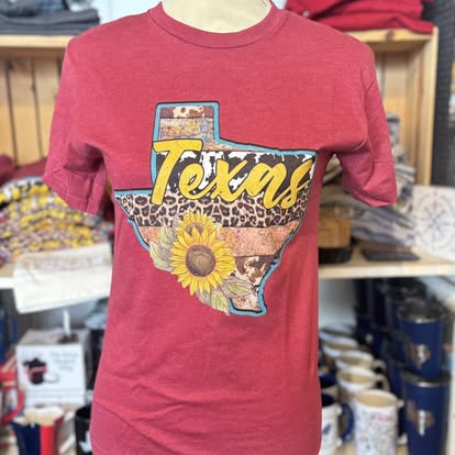 Sunflower Leopard Texas t-shirt