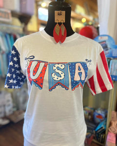 USA Banner White T-shirt