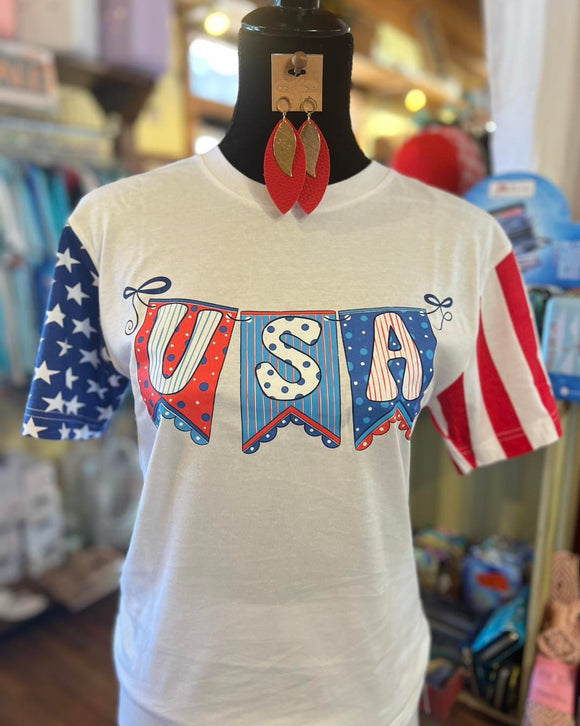 USA Banner White T-shirt