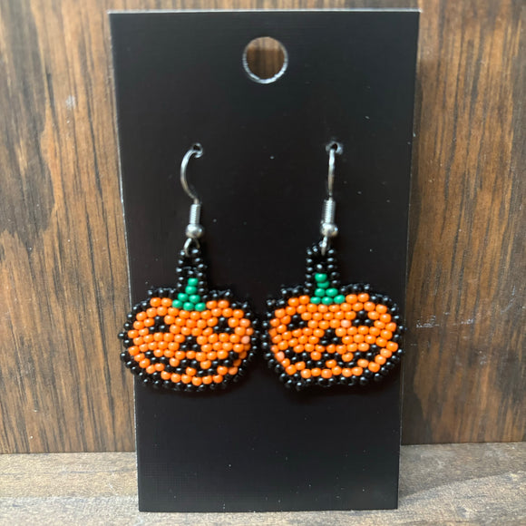 TPJ Pumpkin bead drop earrings