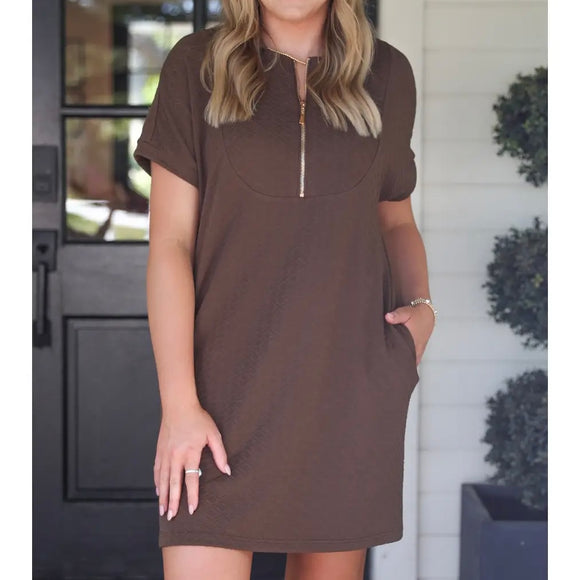 Ezra Textured Zipper Dress
