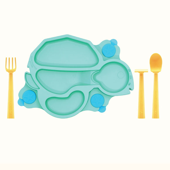 Turtle Training Suction Plate With Utensils