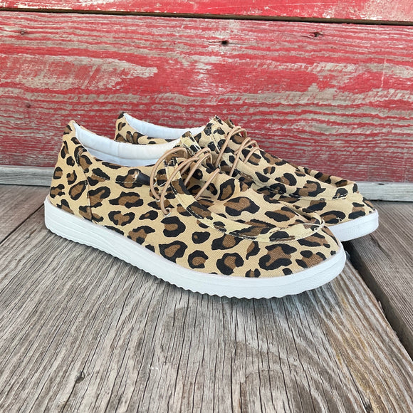 Tan Leopard Slip-On Shoe