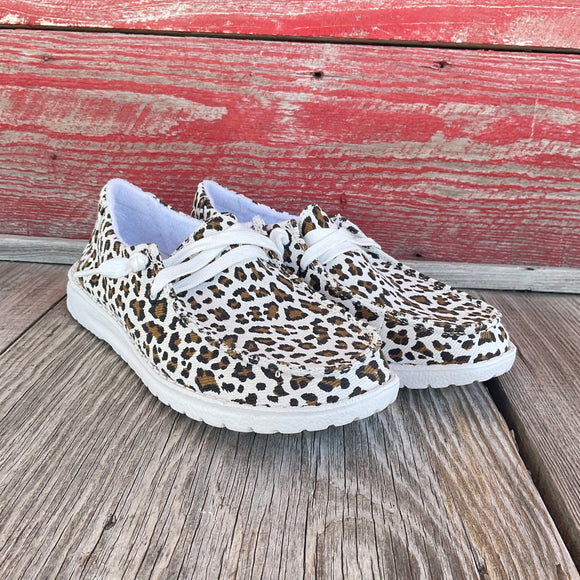 White Tan Leopard Slip-On Shoe
