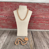 Satin Wooden Ball Necklace