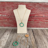 Gold Chain & Colored Bead Round Necklace