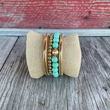4 Strand multi bead stretch bracelet