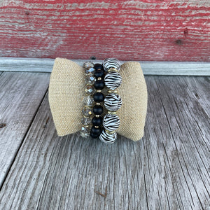 Zebra, Black & Gold bracelet