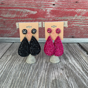 Seed Bead Teardrop dangle earrings