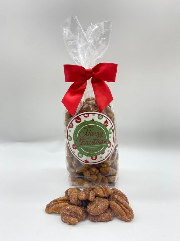 10 oz. Caramel Roasted Pecans in Holiday Bag