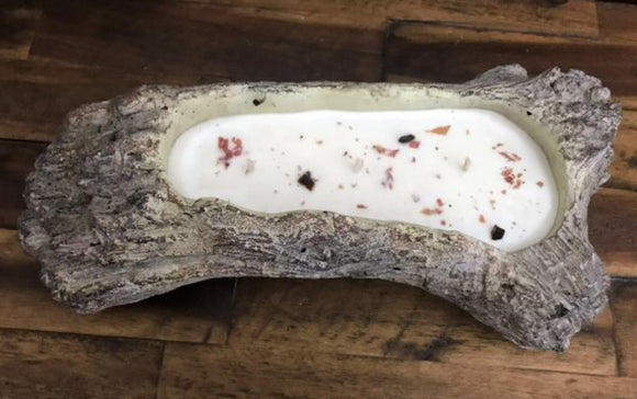 Rustic Swank- Log Candle